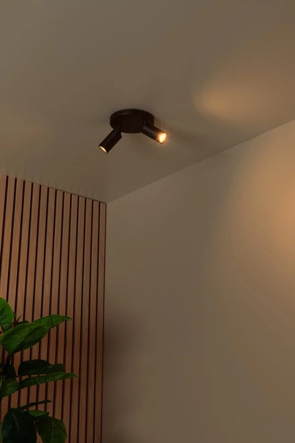 Lucide RITMO - Spot plafond - Ø 15 cm - 2xGU10 (MR11) - Noir - ambiance 1
